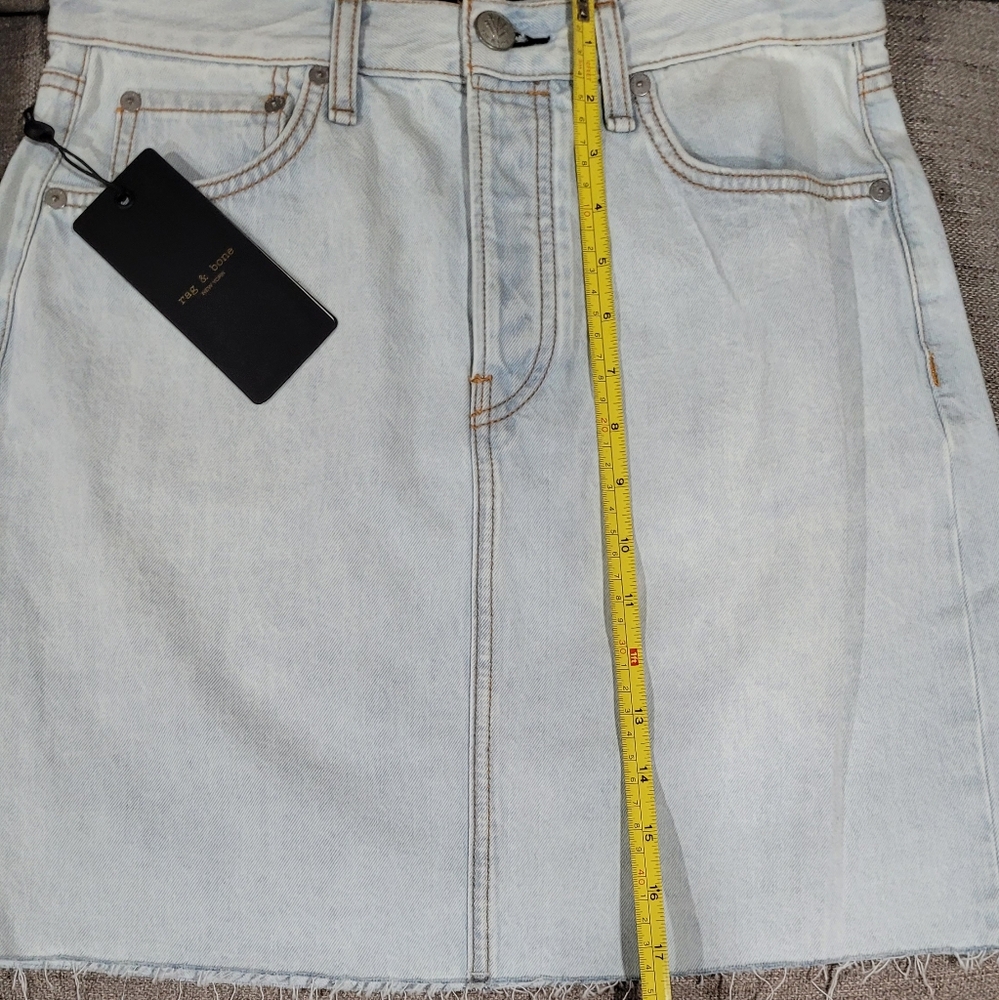 Rag & Bone Light Wash Denim Skirt - Picture 4 of 8